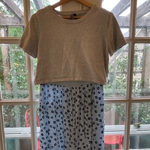 Seraphine light blue maternity/nursing dress